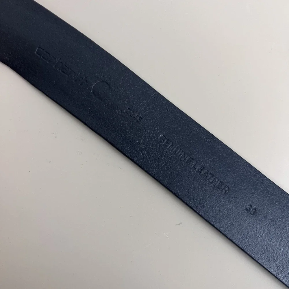 Carhartt Leather Belt Mens 38 Gray/Black Utility Workwear Rugged Carpenter